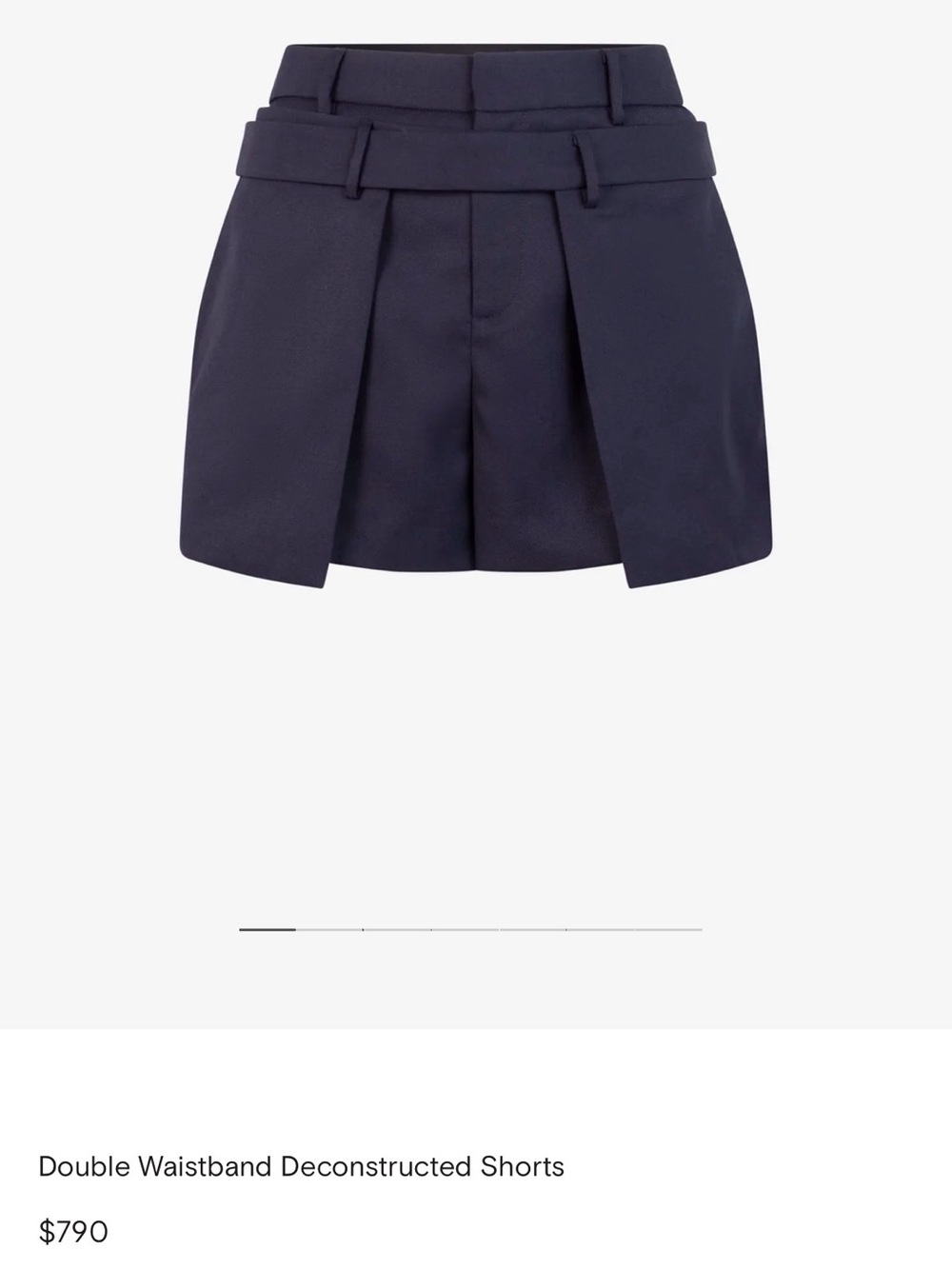 MONSE Double Waistband Deconstructed Shorts — Navy